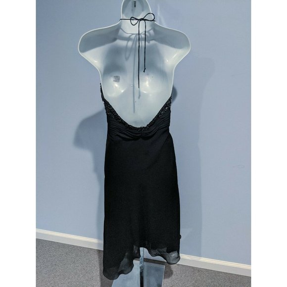 Rue de la Paix Vintage Black Beaded Chiffon 7/8 - Picture 5 of 5